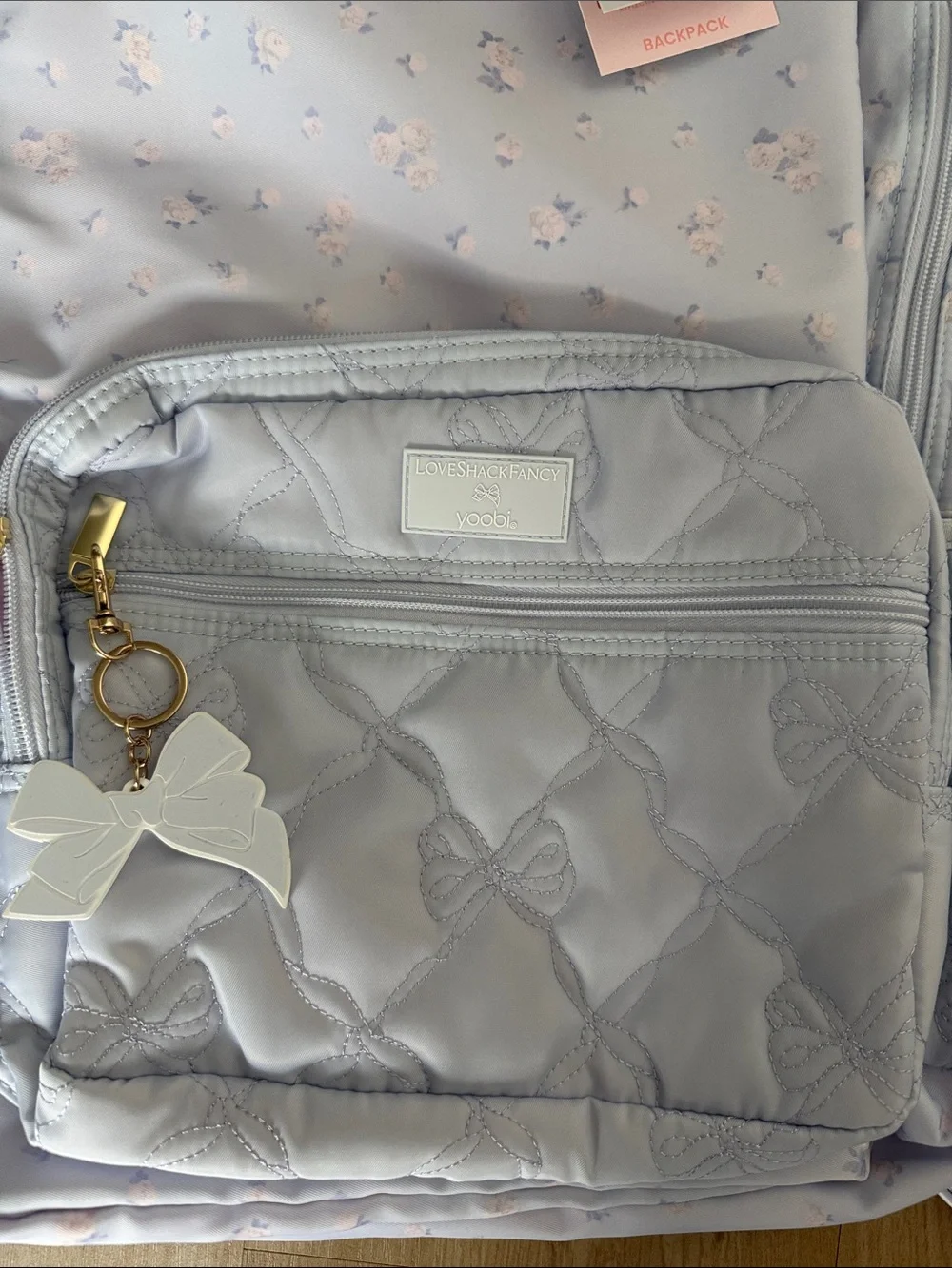 LoveShackFancy x Target Yoobi Everblooming Rosettes Ditsy Backpack Breezy Blue